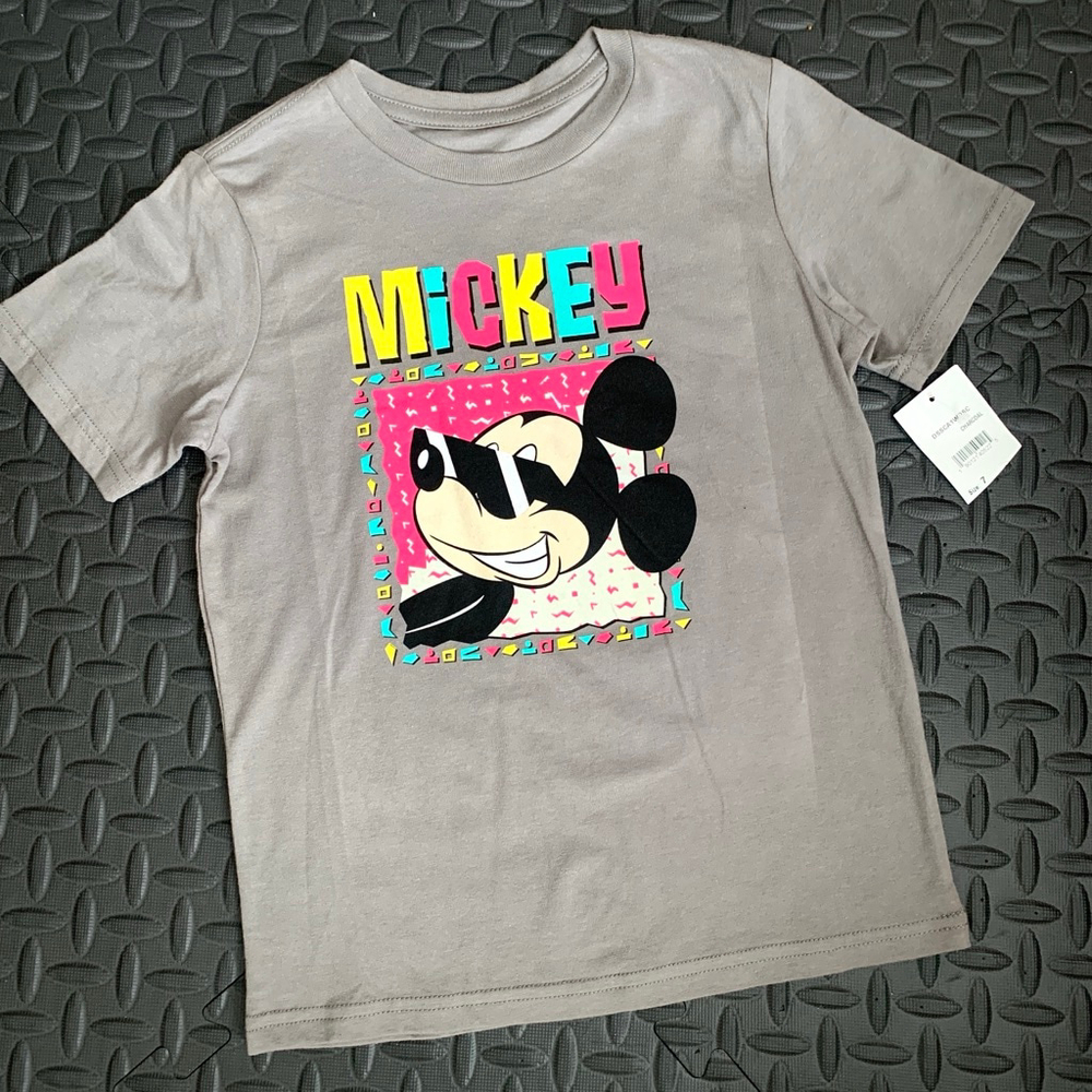 Disney Mickey Mouse Boys T-Shirt Gray Short Sleeve New size 7 NWT